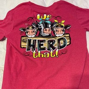 Southern yall shirt. It’s a magenta reddish color. (COULD FIT KIDS TOO)